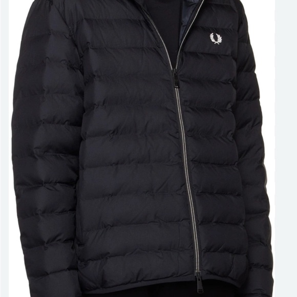 Fred Perry Black Hooded Insulated Jacket - Picture 9 of 12